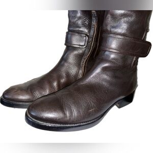 Jil Sander Dark Brown Leather Knee Boots